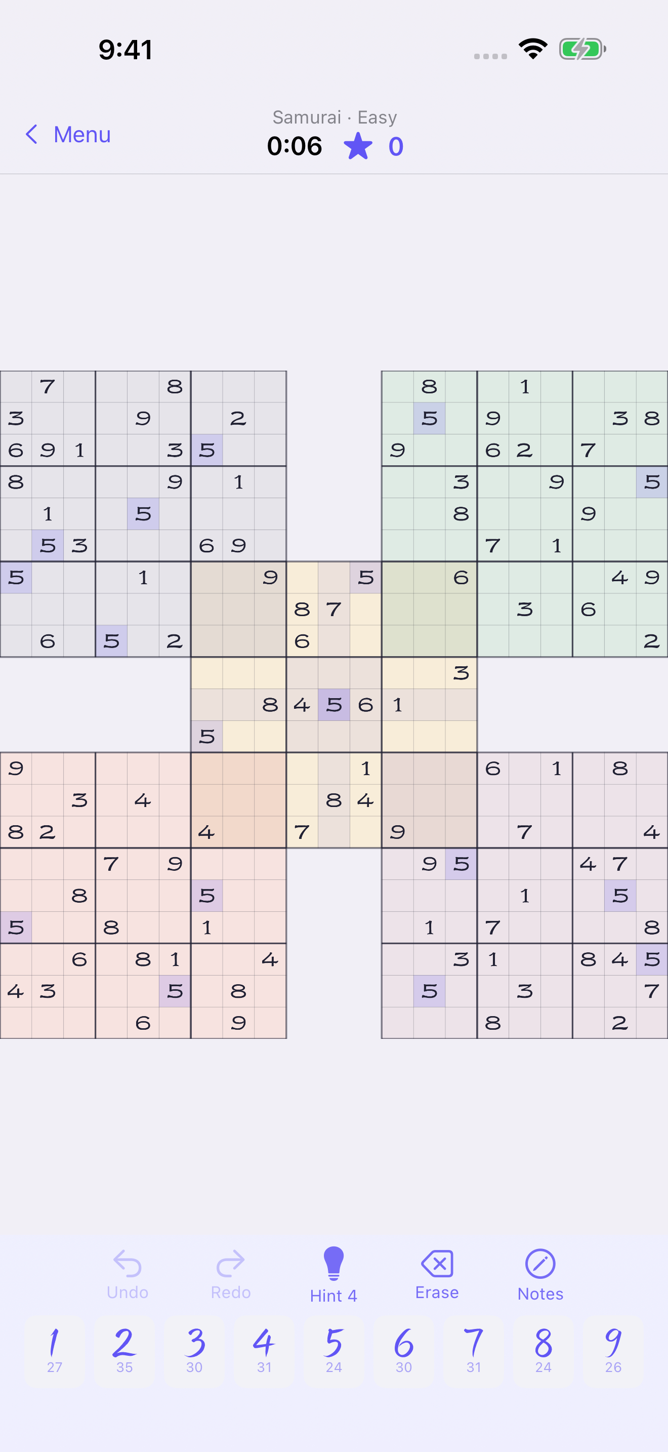 Samurai puzzle in play